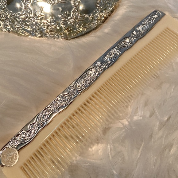 Vintage Godinger Silver Art Silver Plated Vanity Set Art Nouveau Cottagecore - Picture 2 of 6